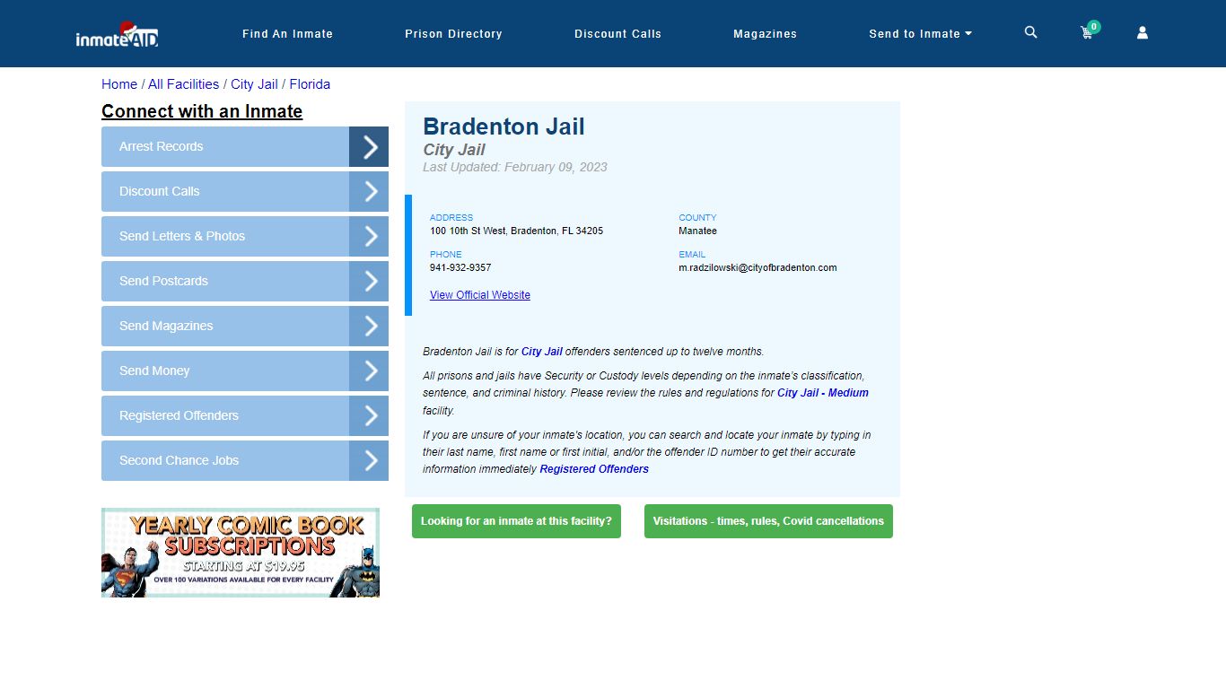 Bradenton Jail | Inmate Locator